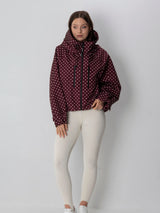 STM-TEX™ One Size Burgundy Dot Short Oversized Rain Jacket