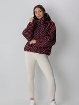 STM-TEX™ One Size Burgundy Dot Short Oversized Rain Jacket
