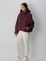 STM-TEX™ One Size Burgundy Dot Short Oversized Rain Jacket