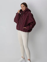 STM-TEX™ One Size Burgundy Dot Short Oversized Rain Jacket