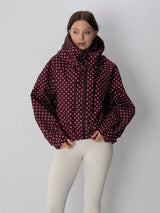 STM-TEX™ One Size Burgundy Dot Short Oversized Rain Jacket