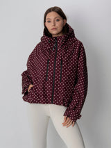 STM-TEX™ One Size Burgundy Dot Short Oversized Rain Jacket