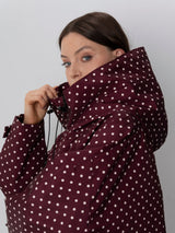 STM-TEX™ One Size Burgundy Dot Short Oversized Rain Jacket