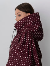 STM-TEX™ One Size Burgundy Dot Short Oversized Rain Jacket