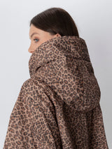 STM-TEX™ One Size Leopard Print Short Oversized Rain Jacket