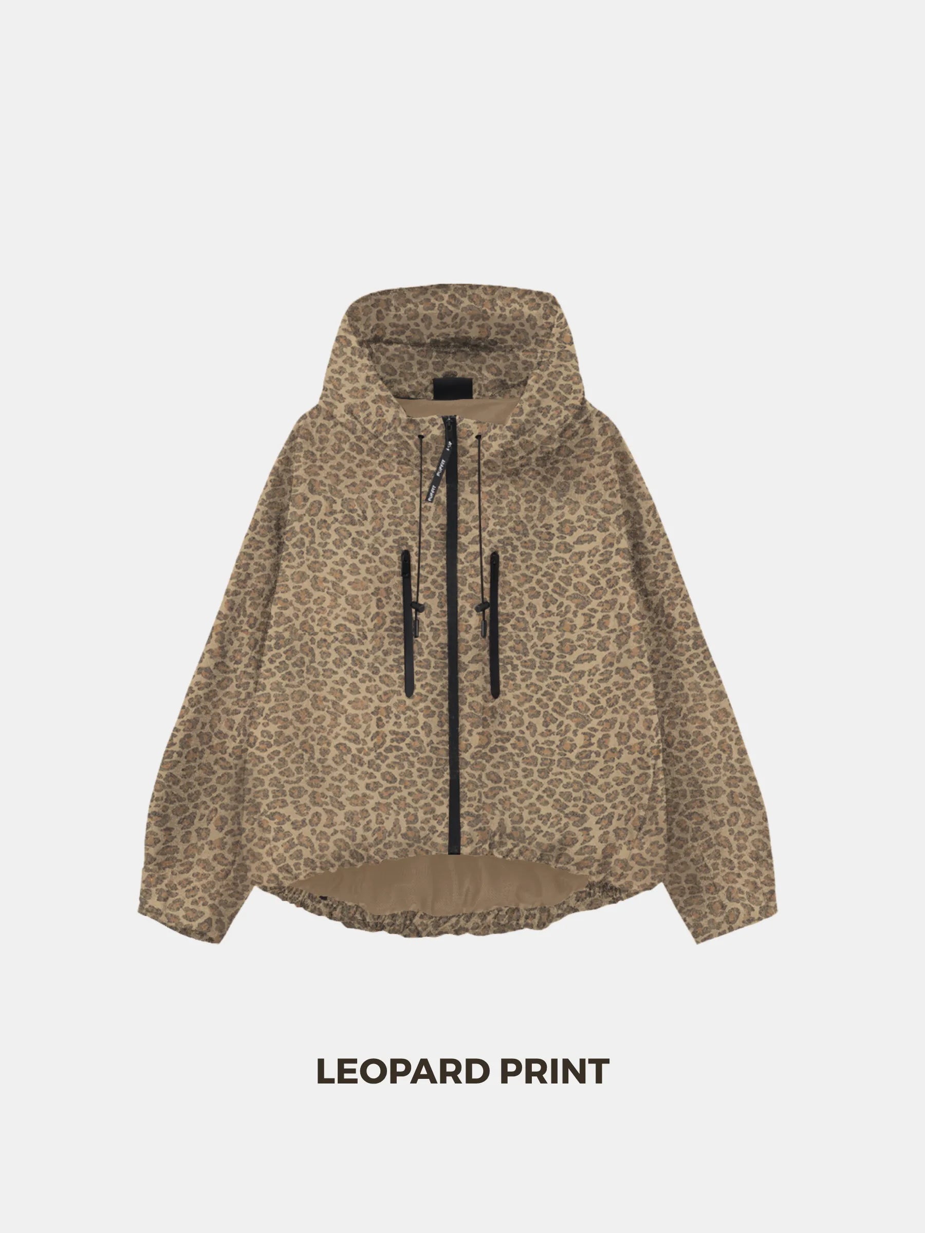 STM-TEX™ One Size Leopard Print Short Oversized Rain Jacket