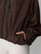 STM-TEX™ One Size Mocha Leopard Short Oversized Rain Jacket