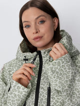 STM-TEX™ One Size Olive Leopard Short Oversized Rain Jacket