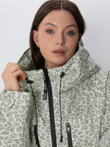 STM-TEX™ One Size Olive Leopard Short Oversized Rain Jacket