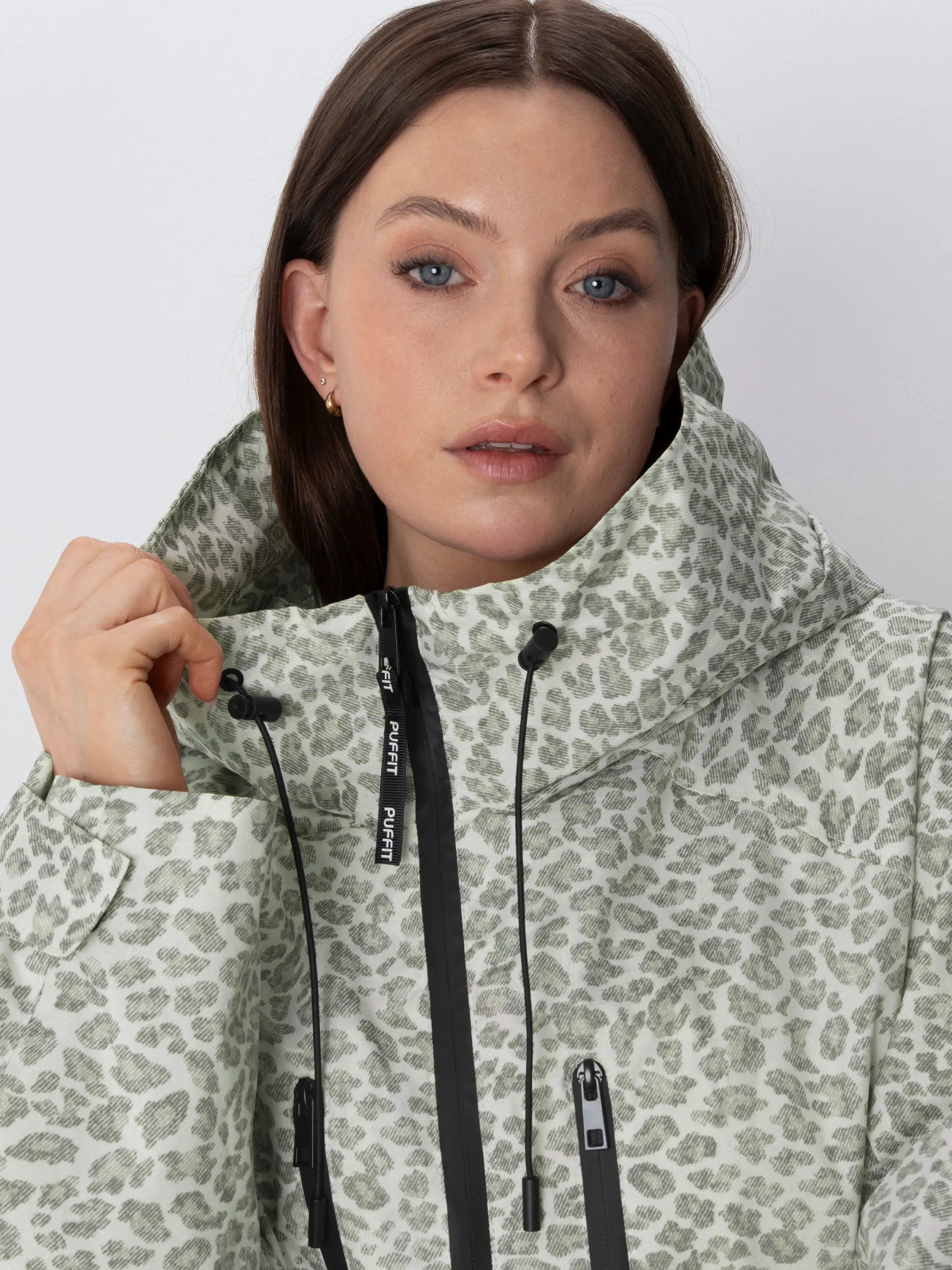 STM-TEX™ One Size Olive Leopard Short Oversized Rain Jacket