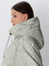 STM-TEX™ One Size Olive Leopard Short Oversized Rain Jacket