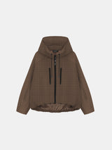 STM-TEX™ One Size Brown Check Short Oversized Rain Jacket