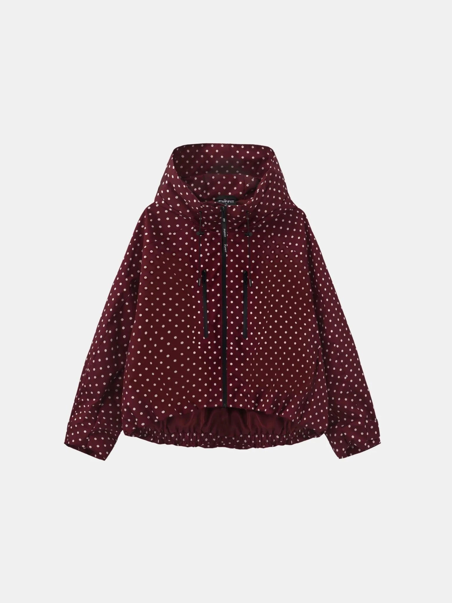 STM-TEX™ One Size Burgundy Dot Short Oversized Rain Jacket
