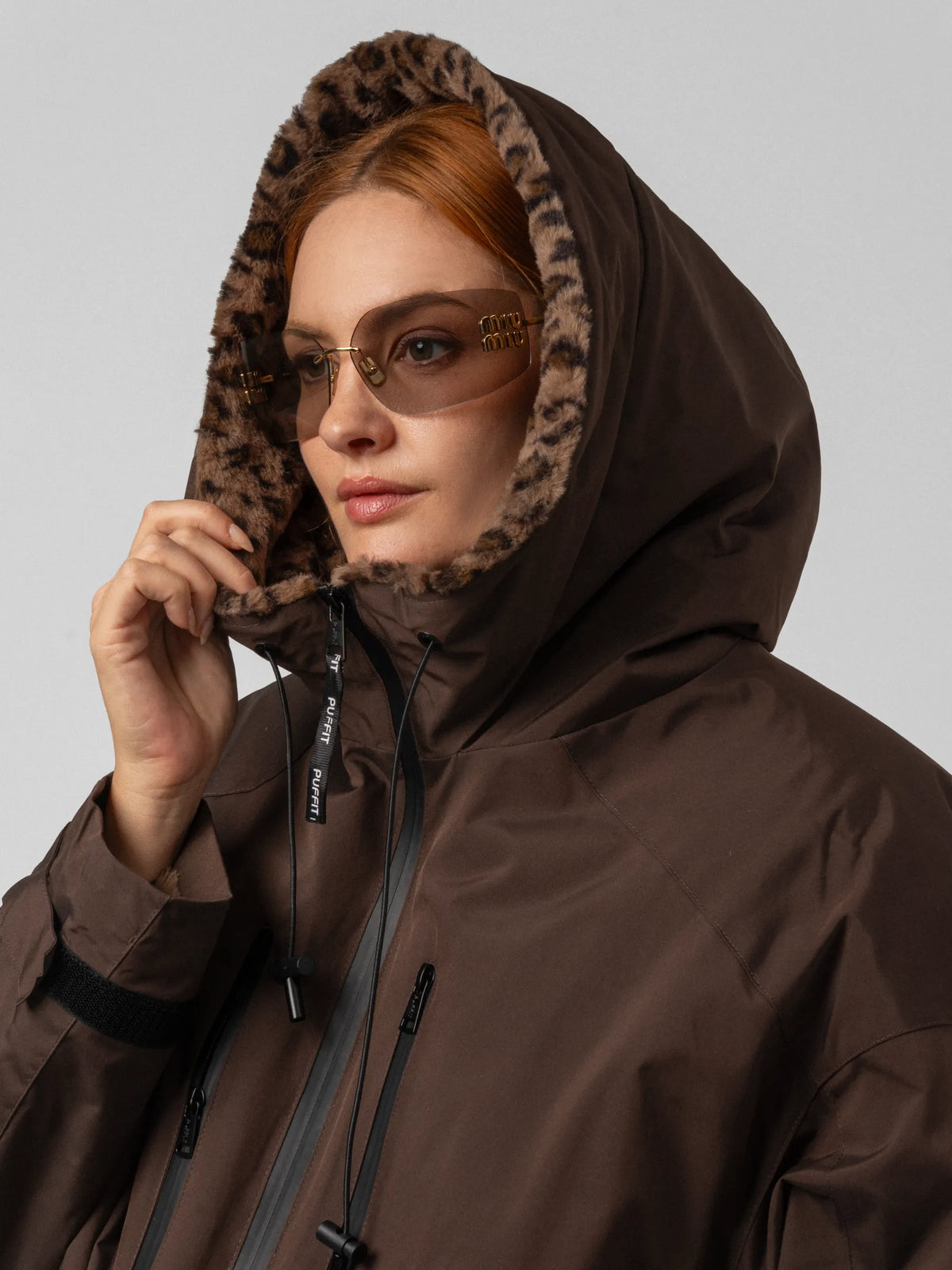 STM-TEX™ Kurze, oversized Regenjacke mit Kunstpelzfutter und Einheitsgröße