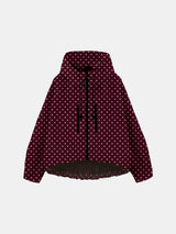 STM-TEX™ One Size Burgundy Dot Short Oversized Rain Jacket