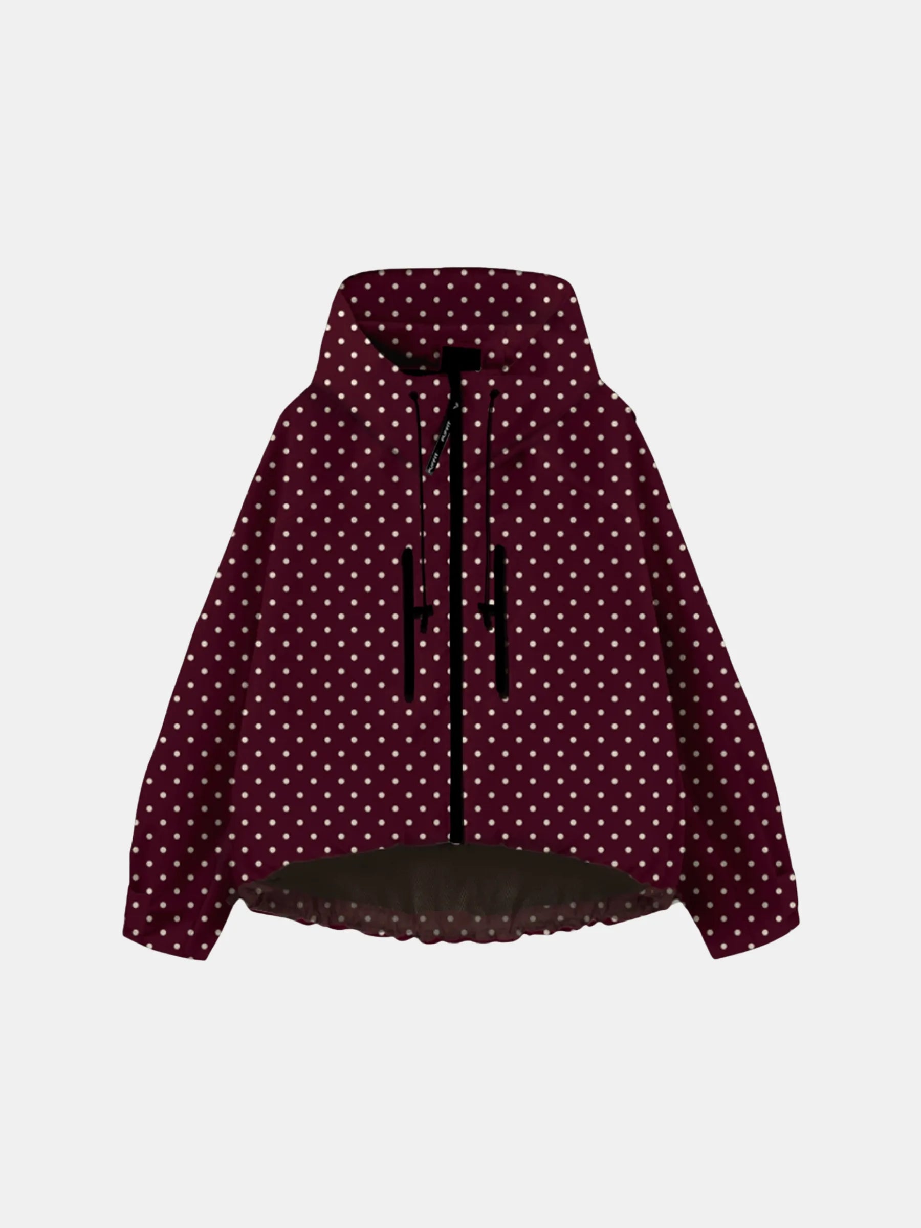 STM-TEX™ One Size Burgundy Dot Short Oversized Rain Jacket