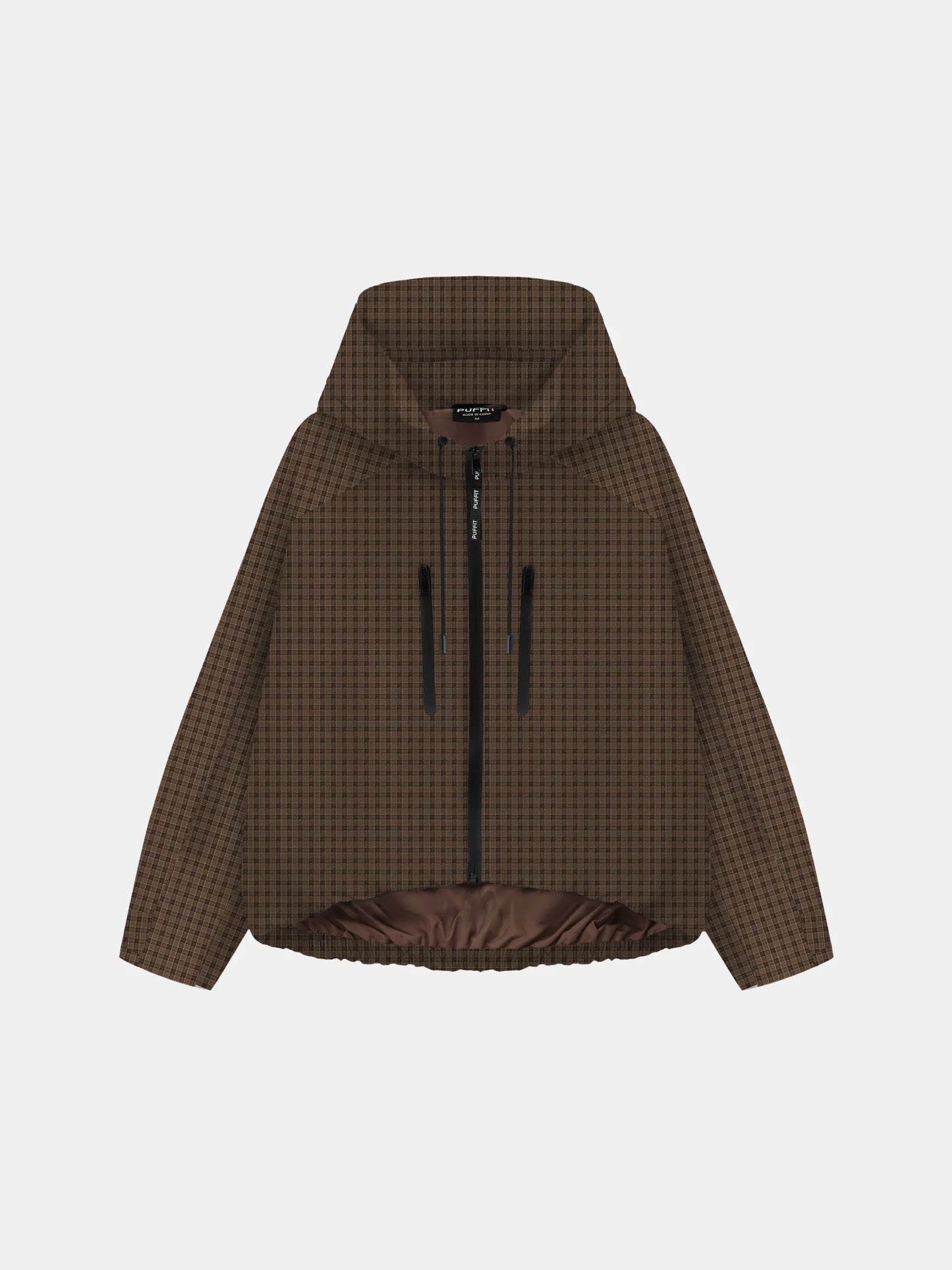 STM-TEX™ Brown Check Short Oversized Rain Jacket