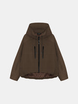 STM-TEX™ Brown Check Short Oversized Rain Jacket