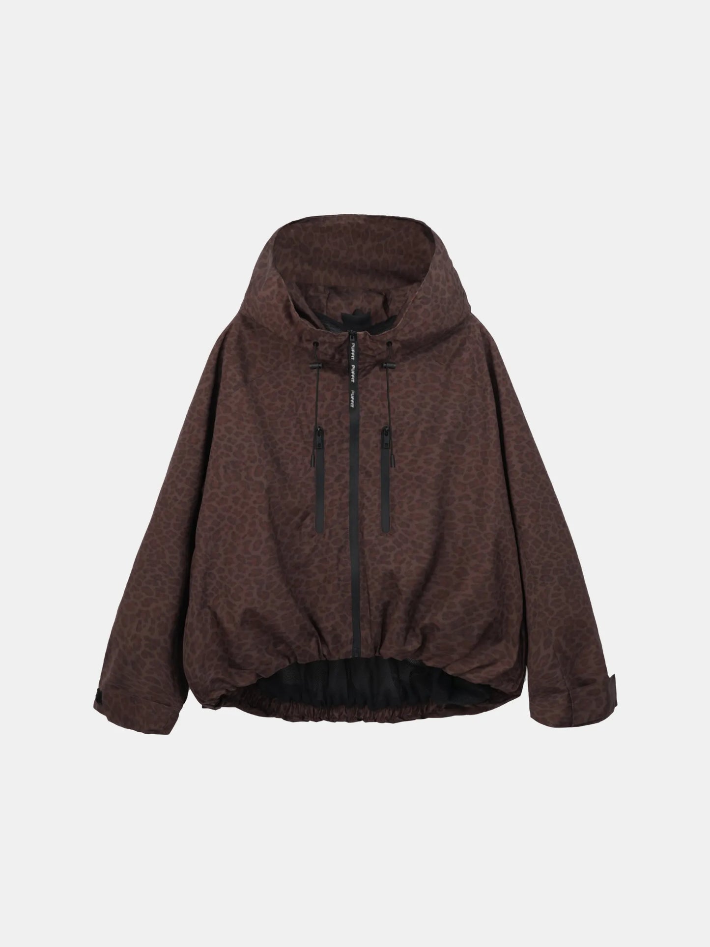 STM-TEX™ One Size Mocha Leopard Short Oversized Rain Jacket