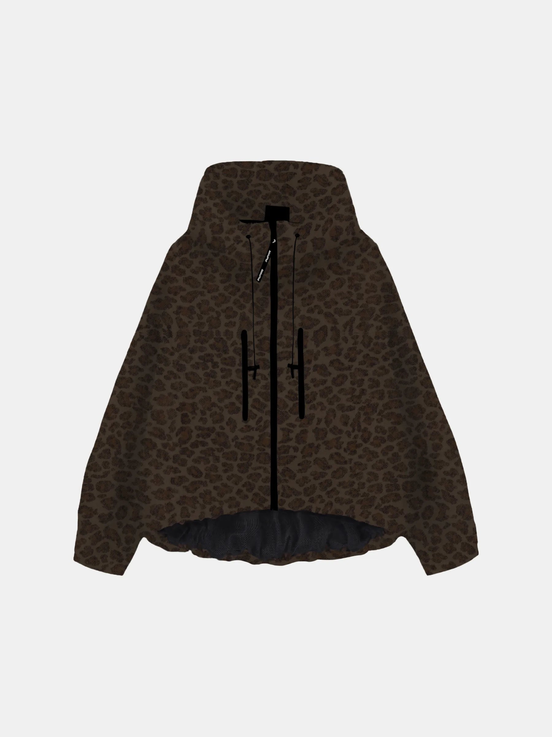 STM-TEX™ Mocha Leopard Short Oversized Rain Jacket