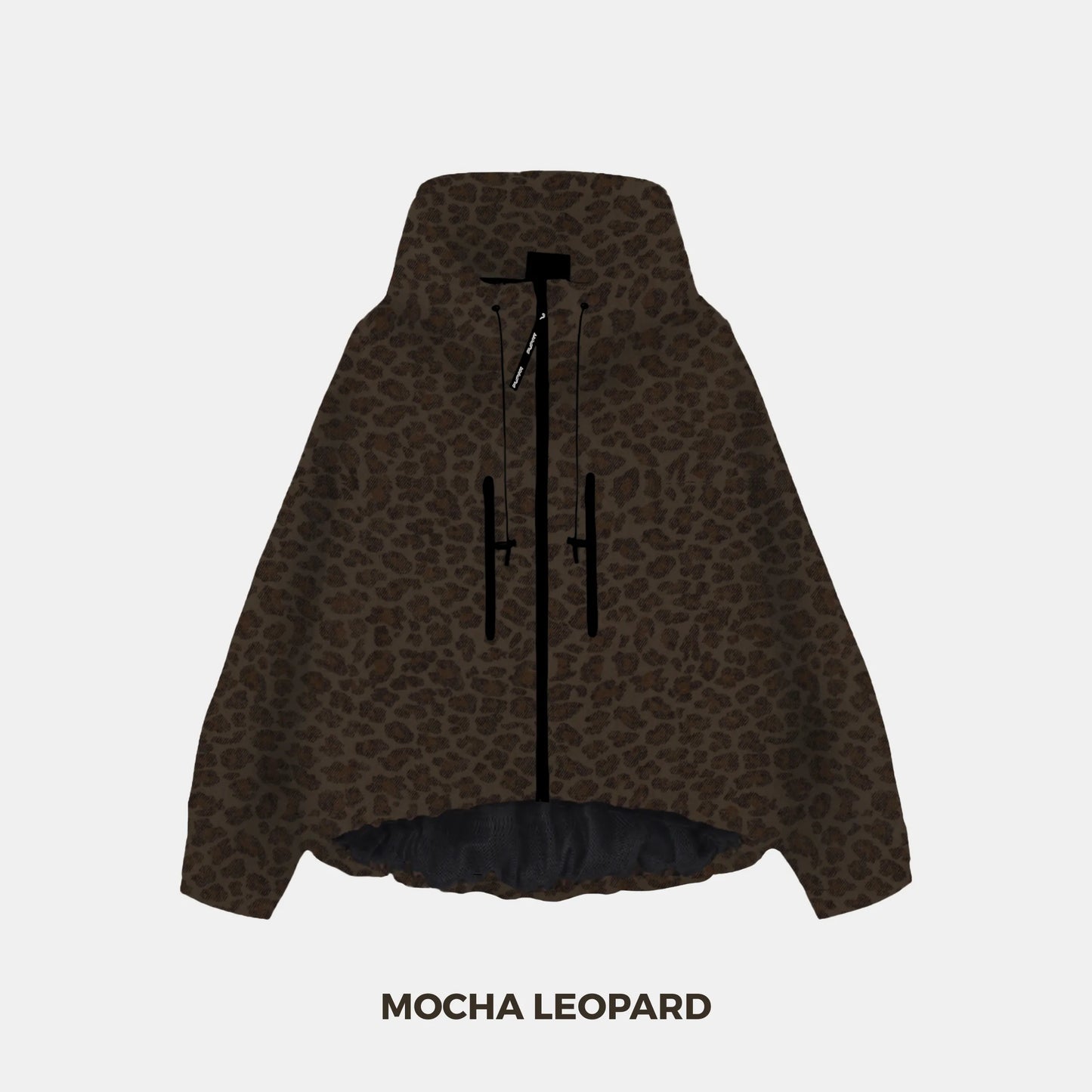 STM-TEX™ Leopard Print Short Oversized Rain Jacket