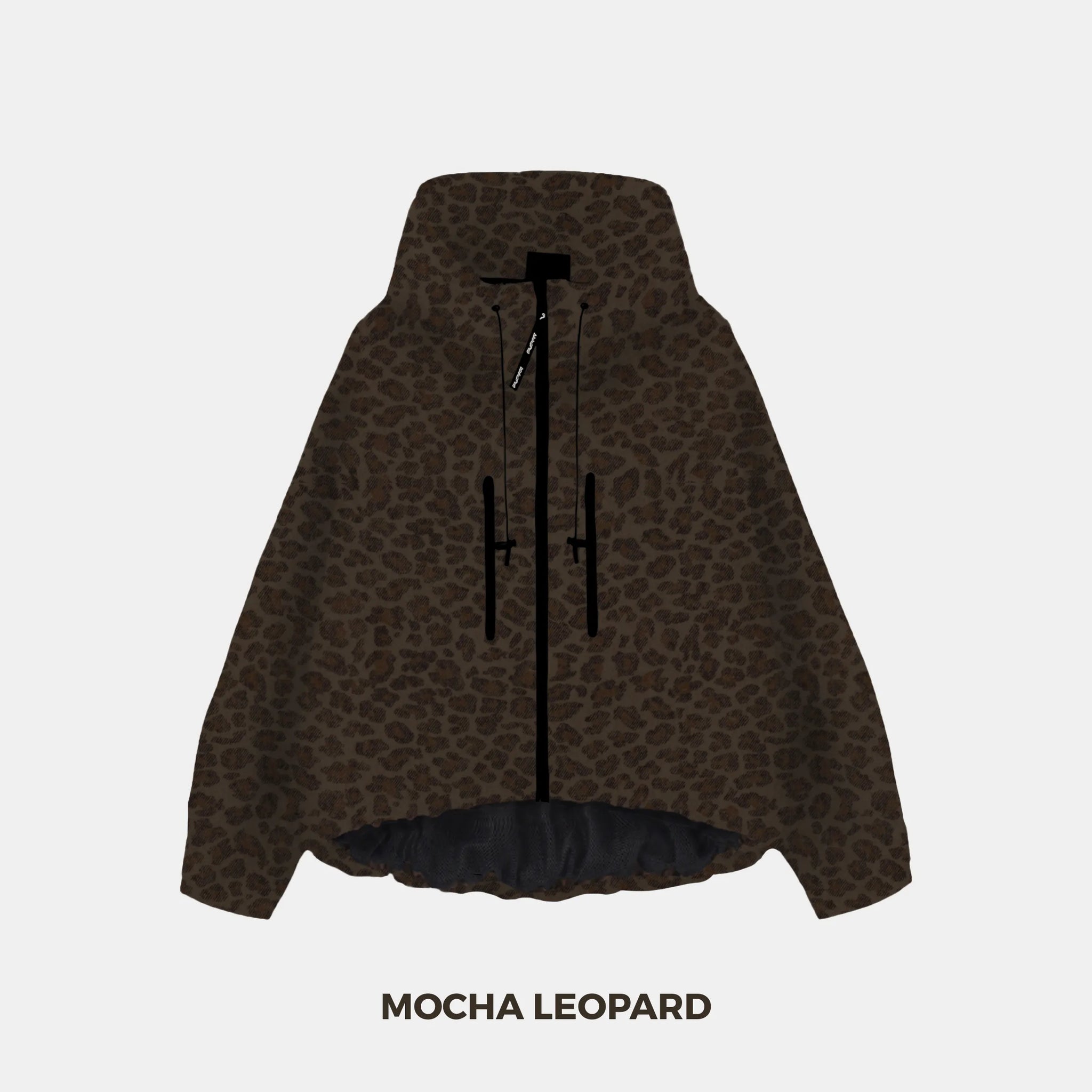 STM-TEX™ Leopard Print Short Oversized Rain Jacket