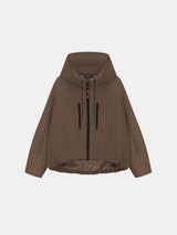 STM-TEX™ One Size Brown Check Short Oversized Rain Jacket