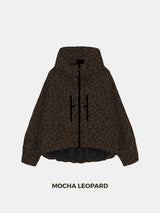 STM-TEX™ Mocha Leopard Short Oversized Rain Jacket