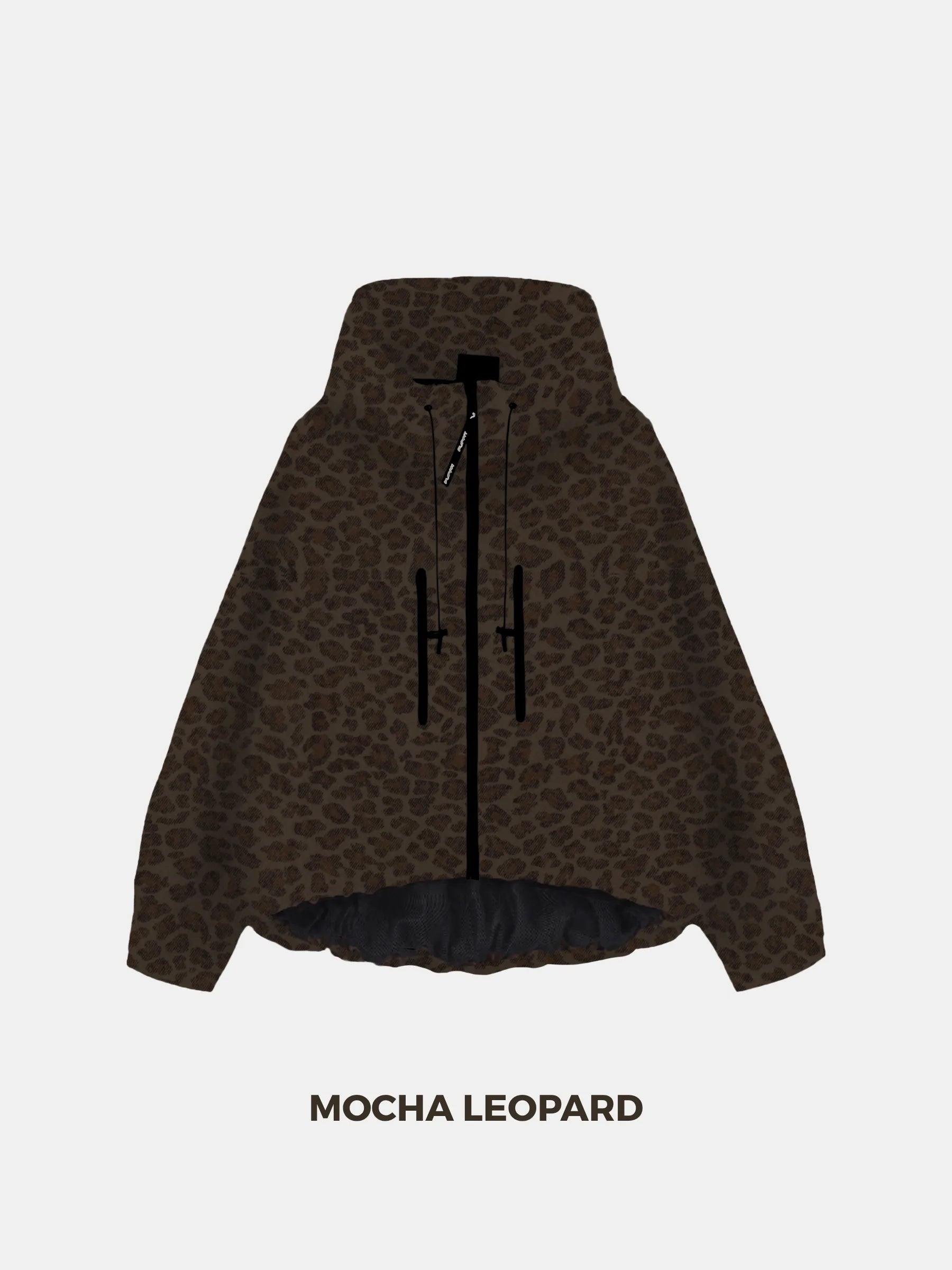 STM-TEX™ Mocha Leopard Short Oversized Rain Jacket