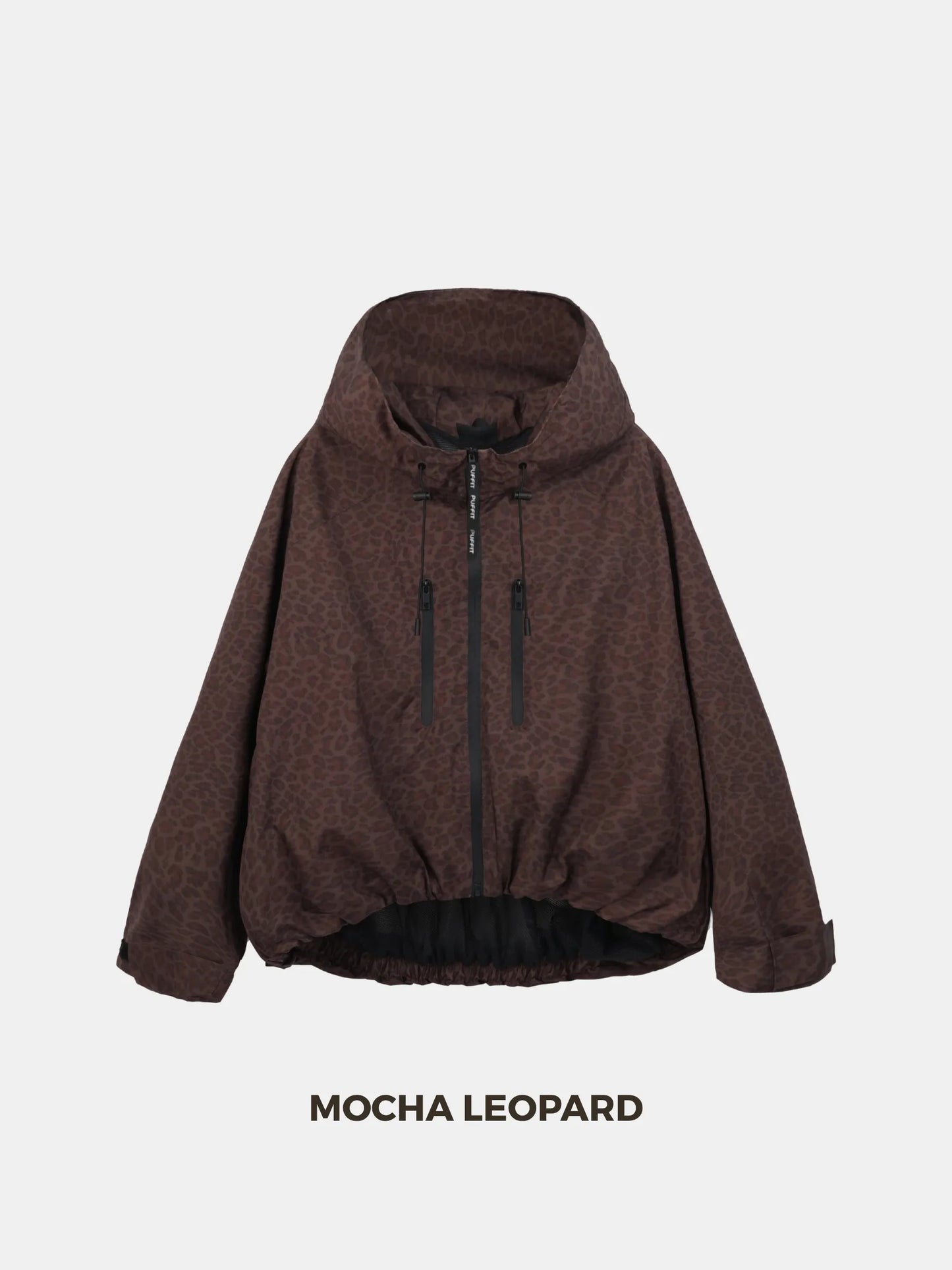 STM-TEX™ One Size Mocha Leopard Short Oversized Rain Jacket