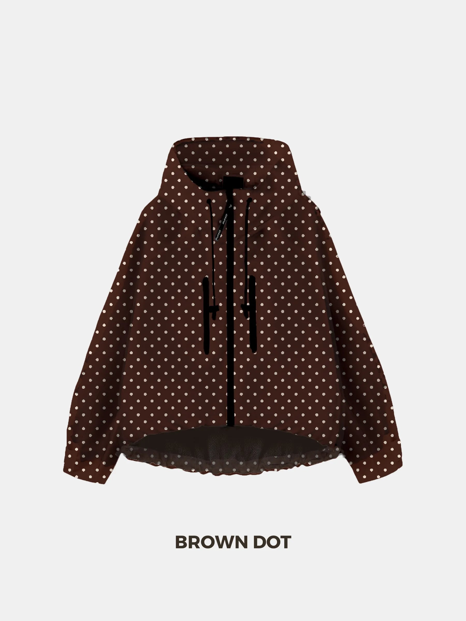STM-TEX™ Brown Dot Short Oversized Rain Jacket