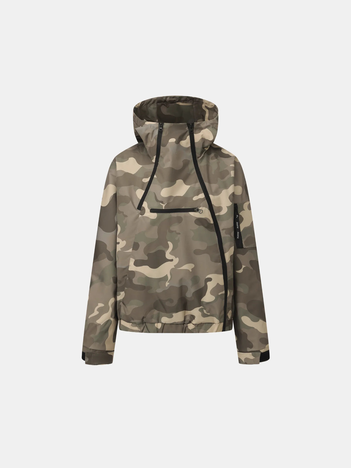 Felpa con cappuccio antipioggia corta e zip asimmetrica STM-TEX™