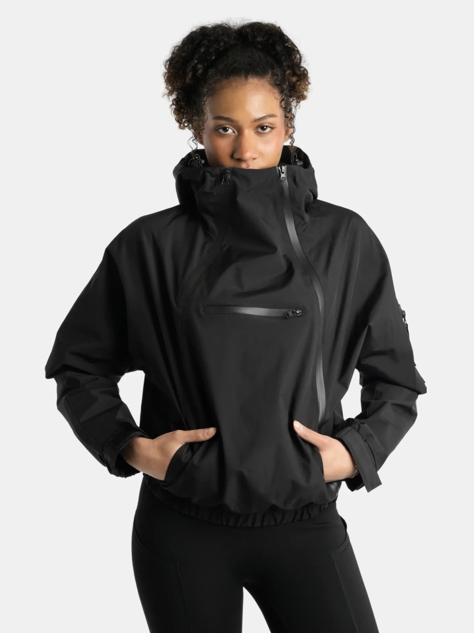 STM-TEX™ Short Asymmetric Zip Rain Hoodie