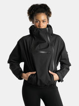 STM-TEX™ Leopard Short Asymmetric Zip Rain Hoodie