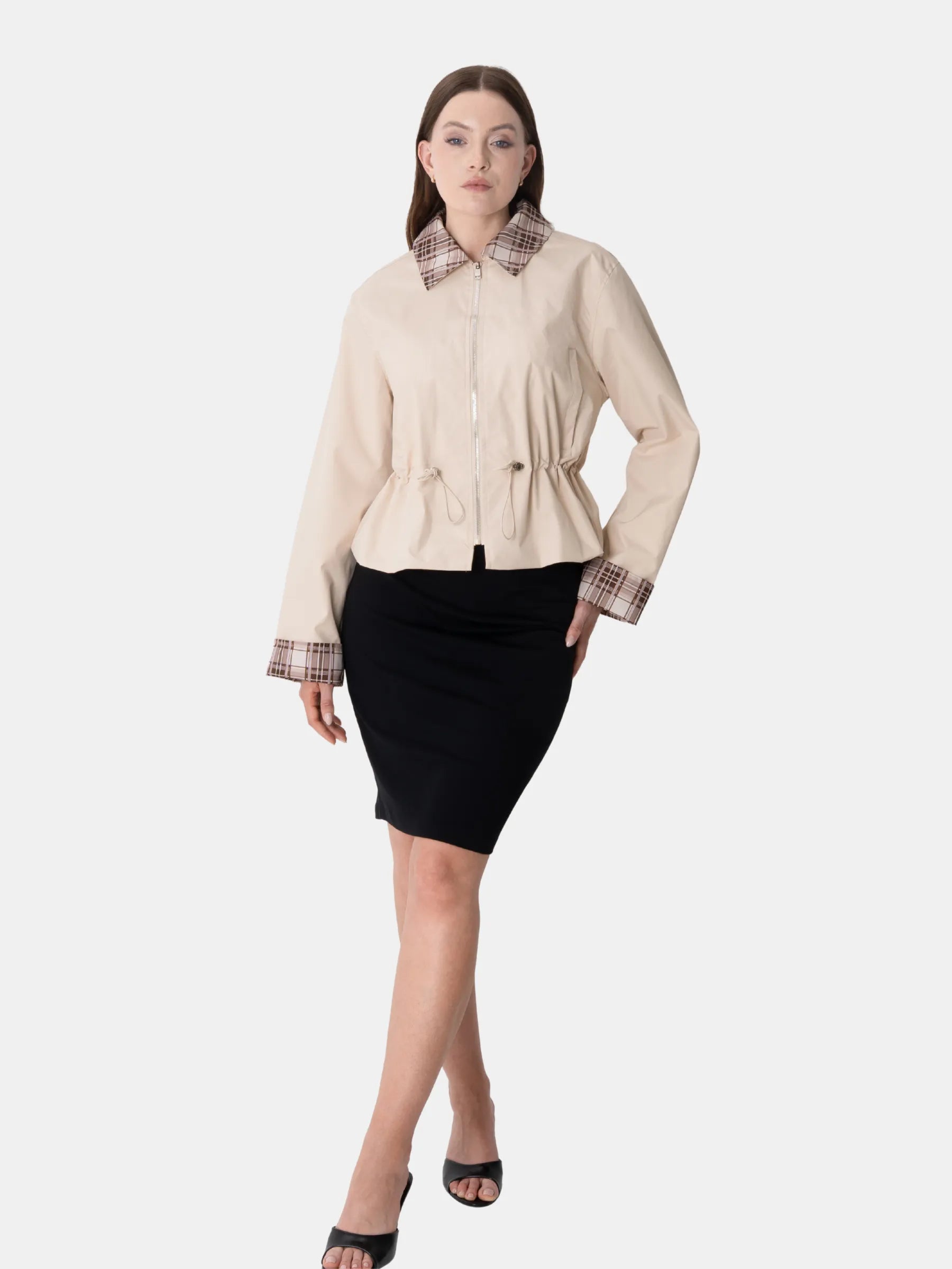 Effortless Style Summer Short Cinched Waist Barn Jacket