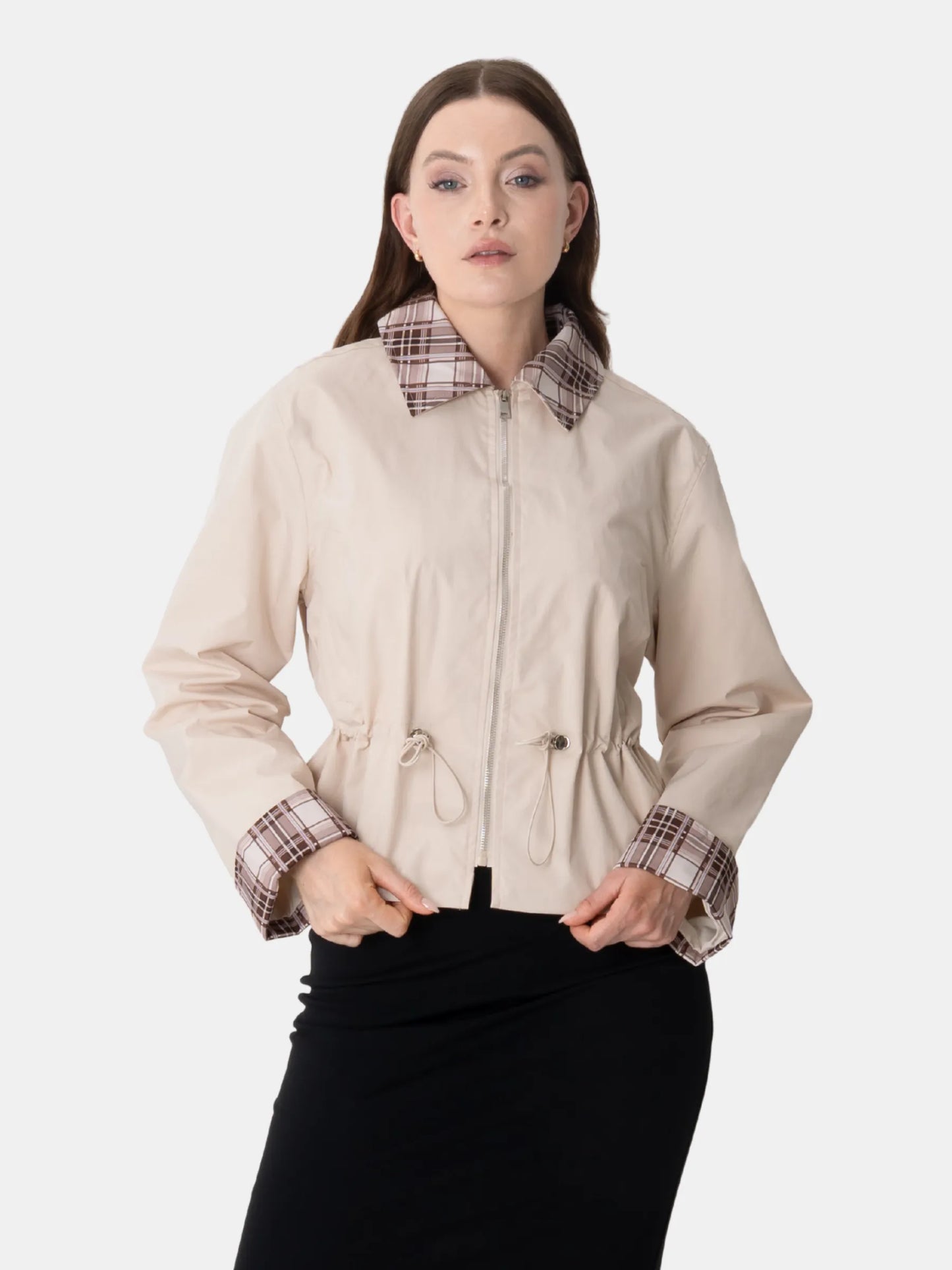 Effortless Style Summer Short Cinched Waist Barn Jacket