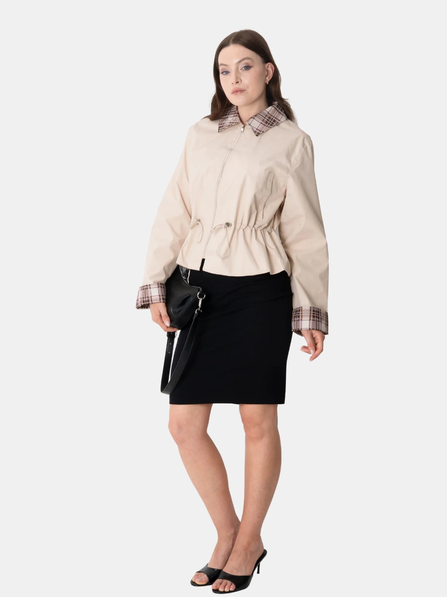 Effortless Style Summer Short Cinched Waist Barn Jacket