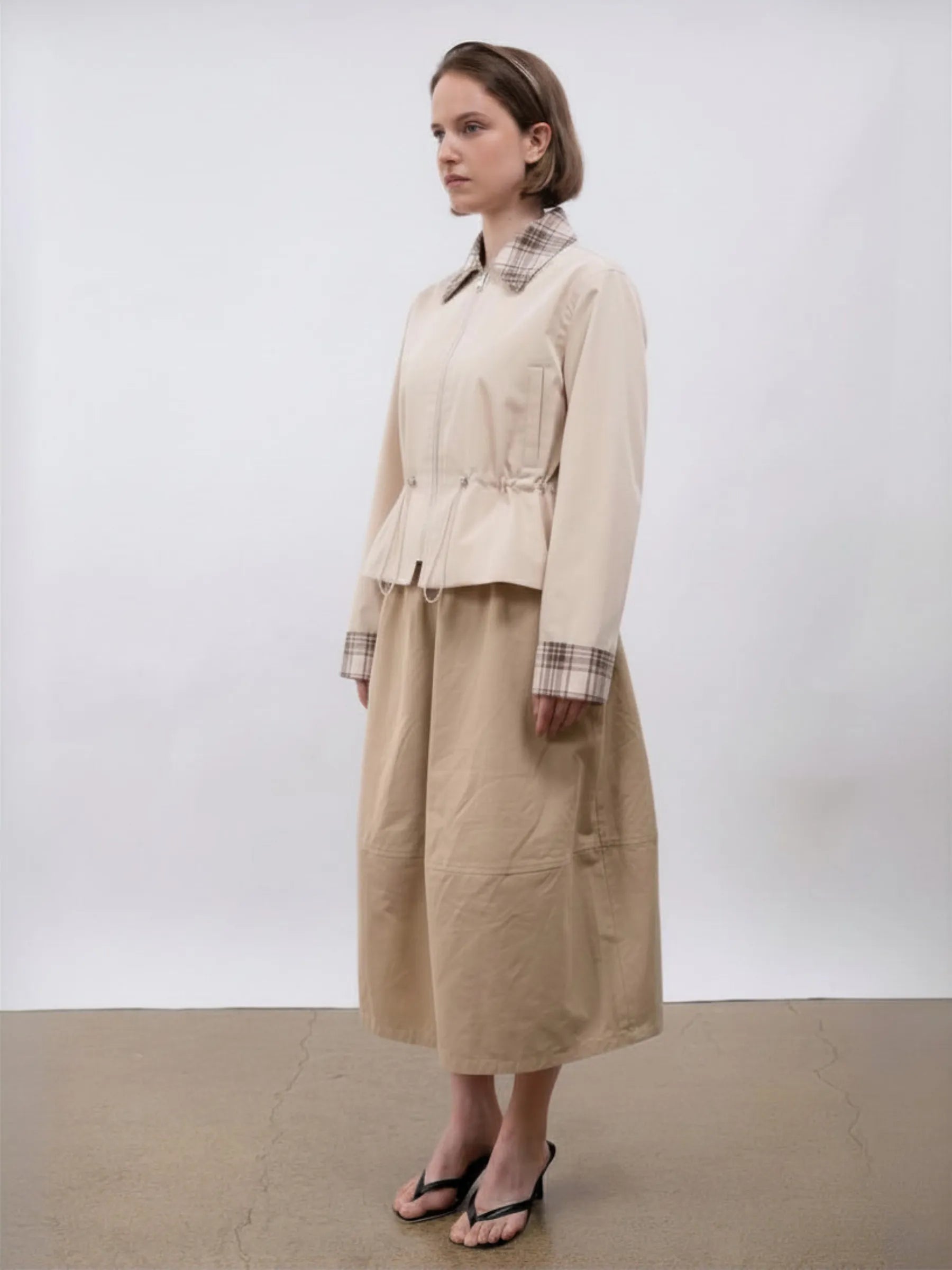 Effortless Style Summer Short Cinched Waist Barn Jacket