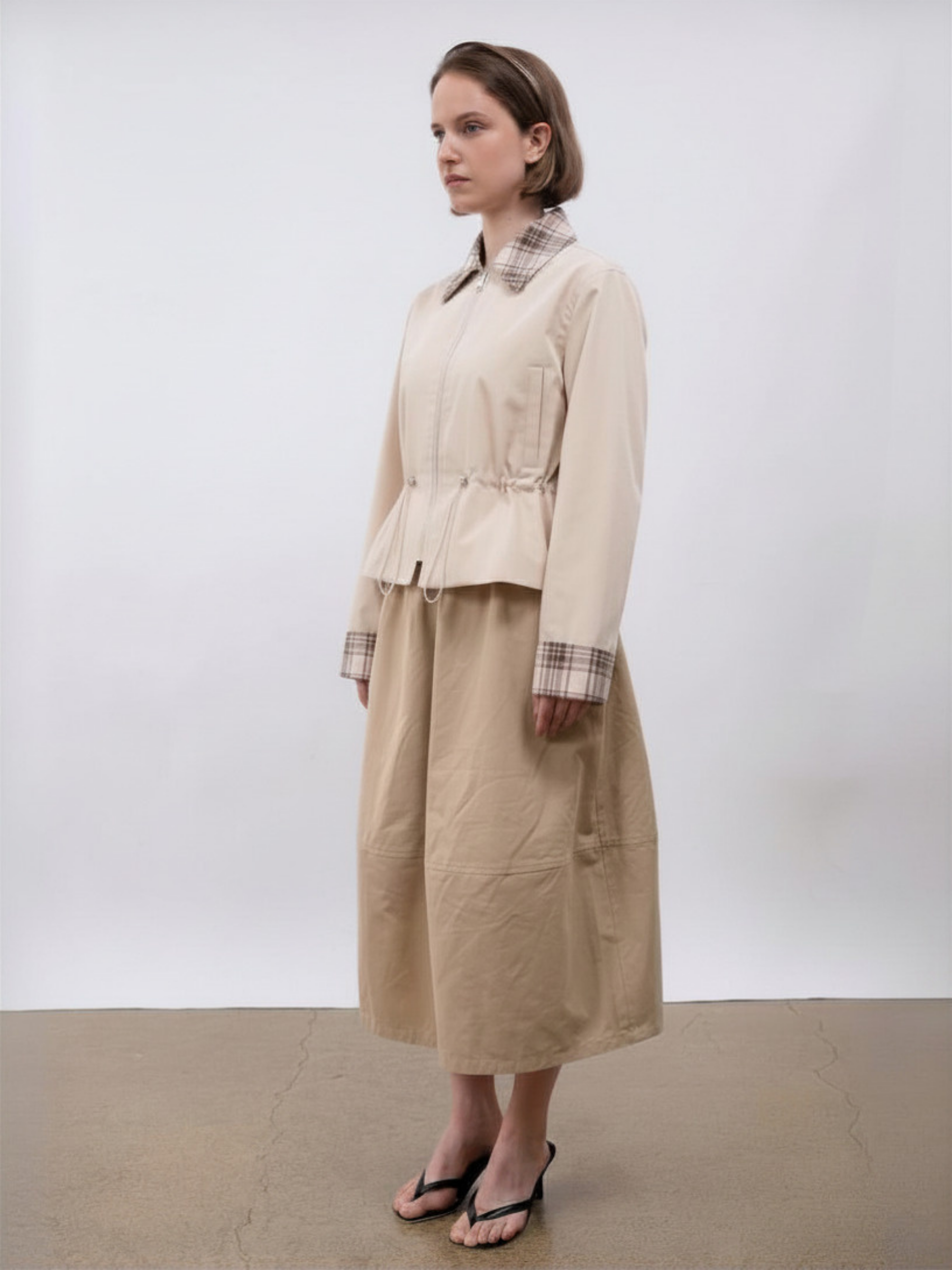 Effortless Style Summer Short Cinched Waist Barn Jacket