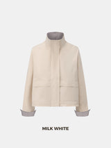Effortless Style Stand Collar Bomber Jacket- Stay Puffit