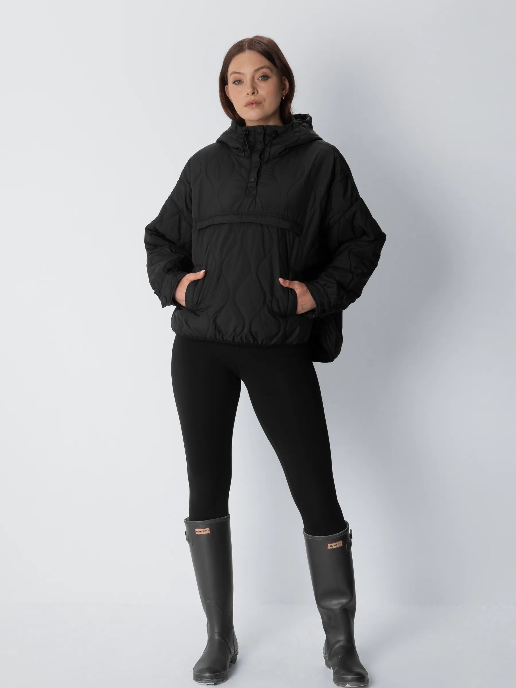 WarmCore™ Kangaroo Pocket Packable Quilted Puffer Hoodie