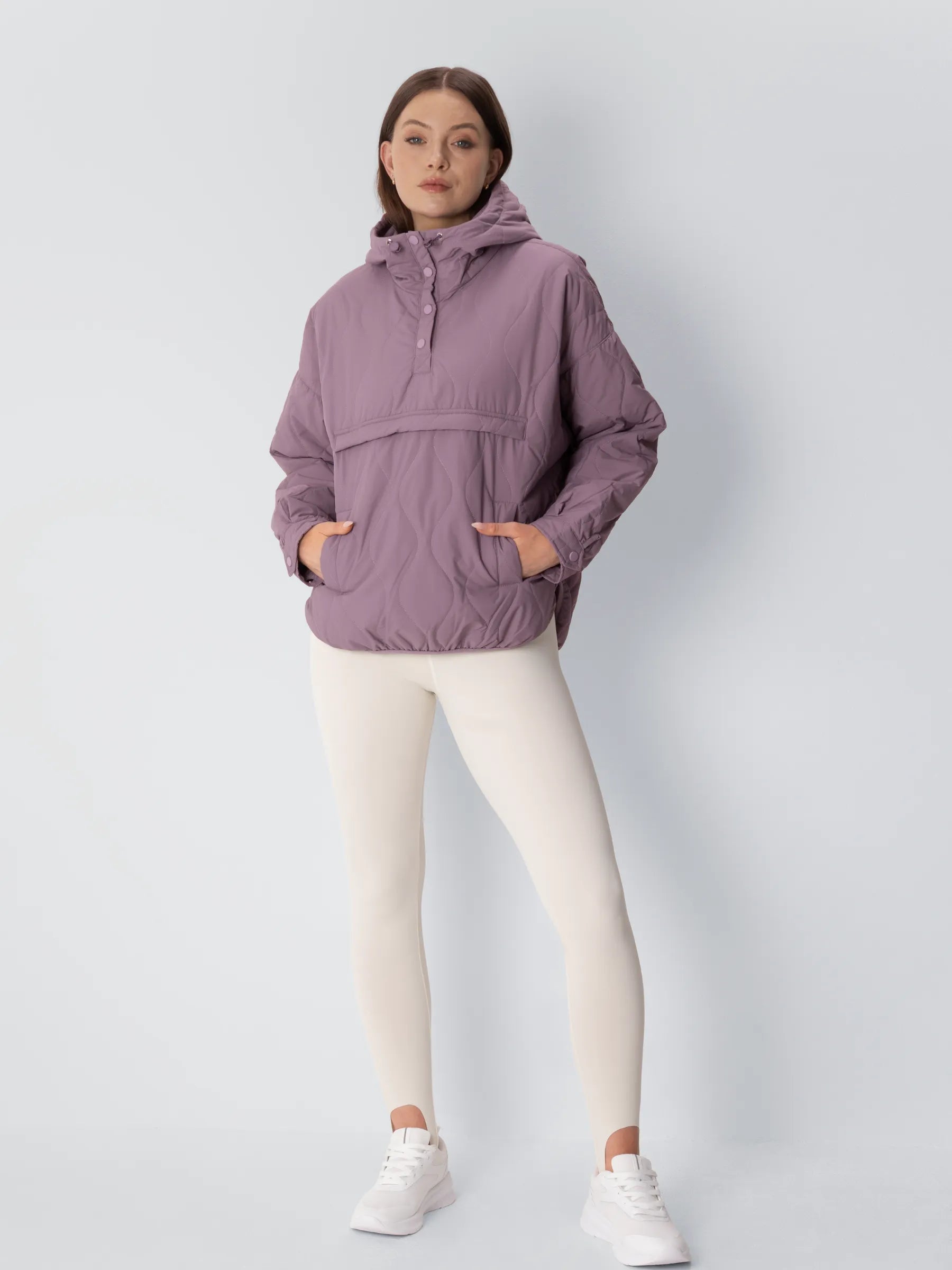 WarmCore™ Kangaroo Pocket Packable Quilted Puffer Hoodie