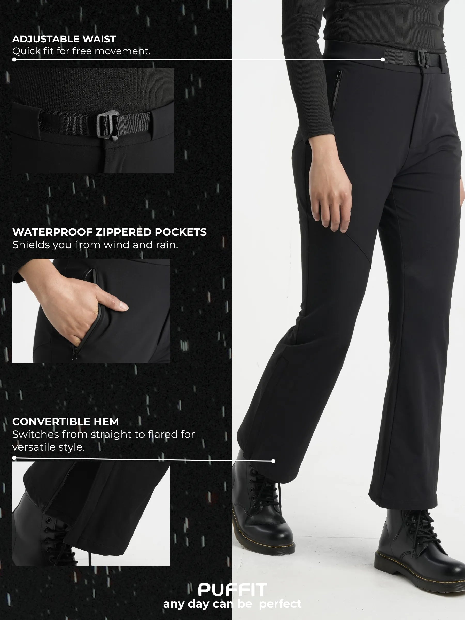 STM-TEX™ Waterproof Slim Fit Flared Pants