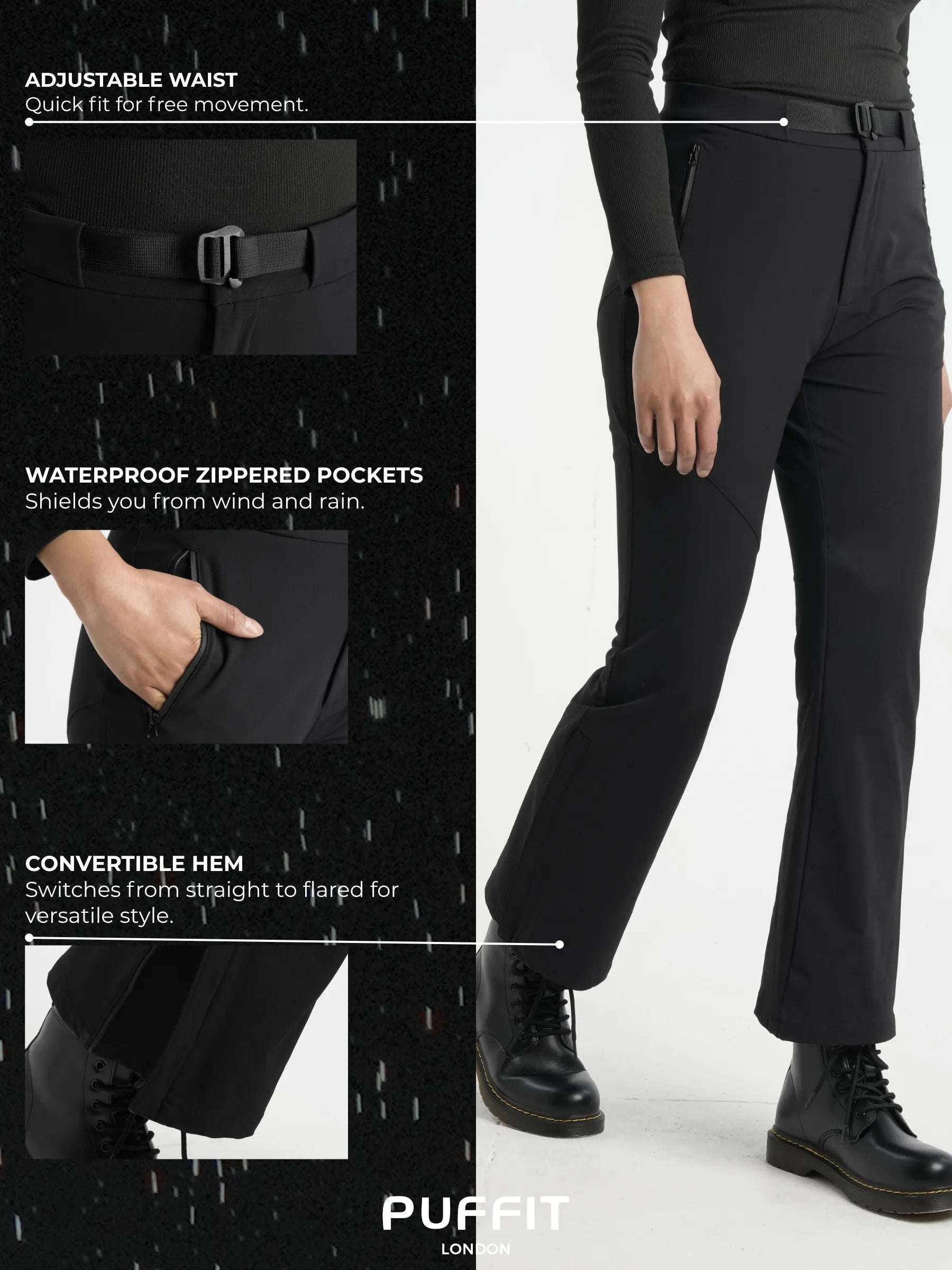 STM-TEX™ Waterproof Slim Fit Flared Pants