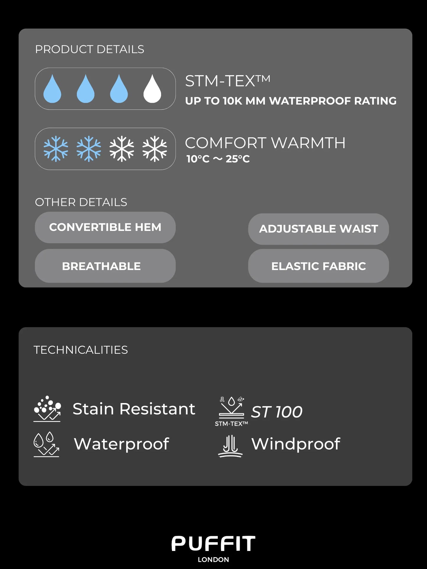 STM-TEX™ Waterproof Slim Fit Flared Pants
