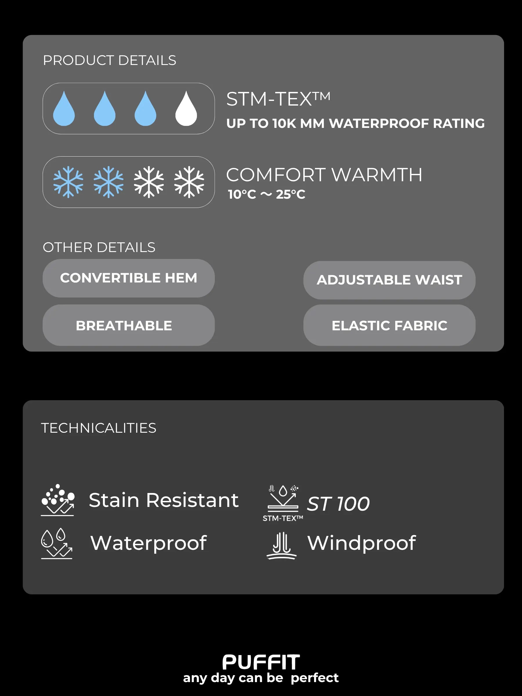 STM-TEX™ Waterproof Slim Fit Flared Pants