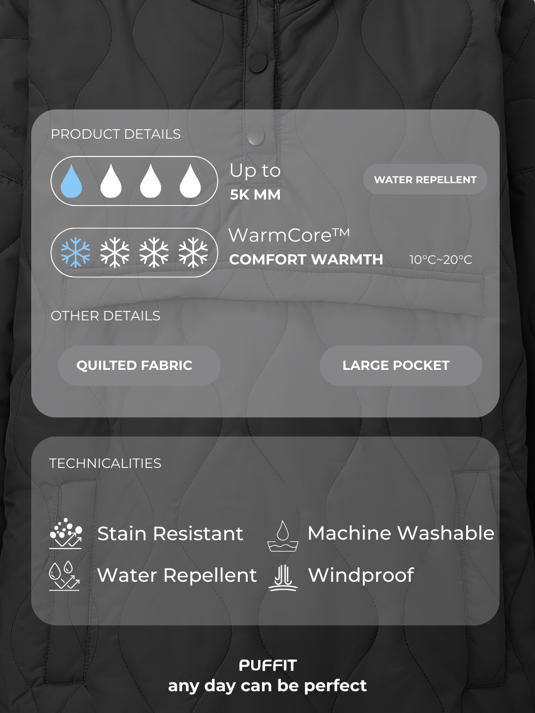 WarmCore™ Packable Quilted Puffer Hoodie