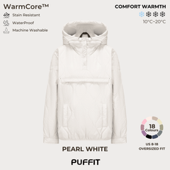 Women's Packable Quilted Water - Repellent Hooded Pullover