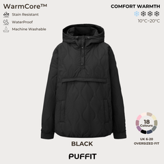 Women's Packable Quilted Water - Repellent Hooded Pullover