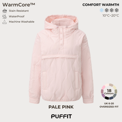 Women's Packable Quilted Water - Repellent Hooded Pullover